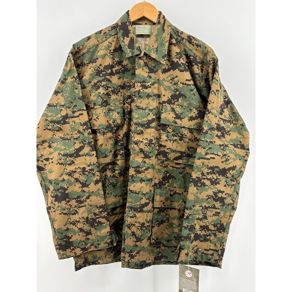 Rothco Battle Dress Uniform Shirt Men's USMC Woodland Digital Camo Medium NWT